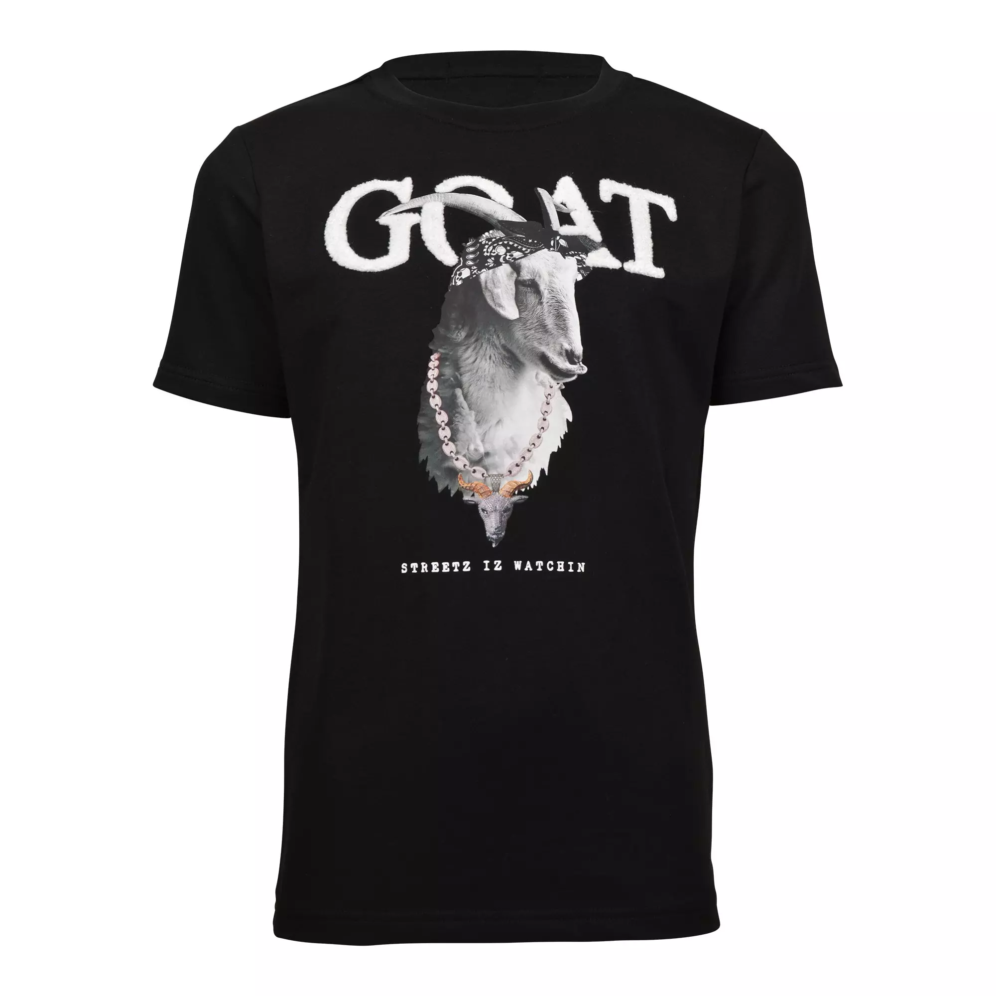 Streetz Iz Watchin Big Boys' GOAT Graphic Tee - Black